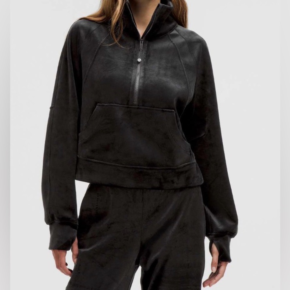 #559 Lululemon Scuba Oversized Funnel-Neck Half Zip *Velvet Black Sz M/L